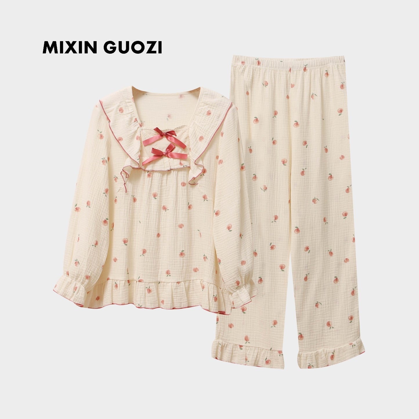 Pyjama femme printemps-automne manches longues style princesse adorable