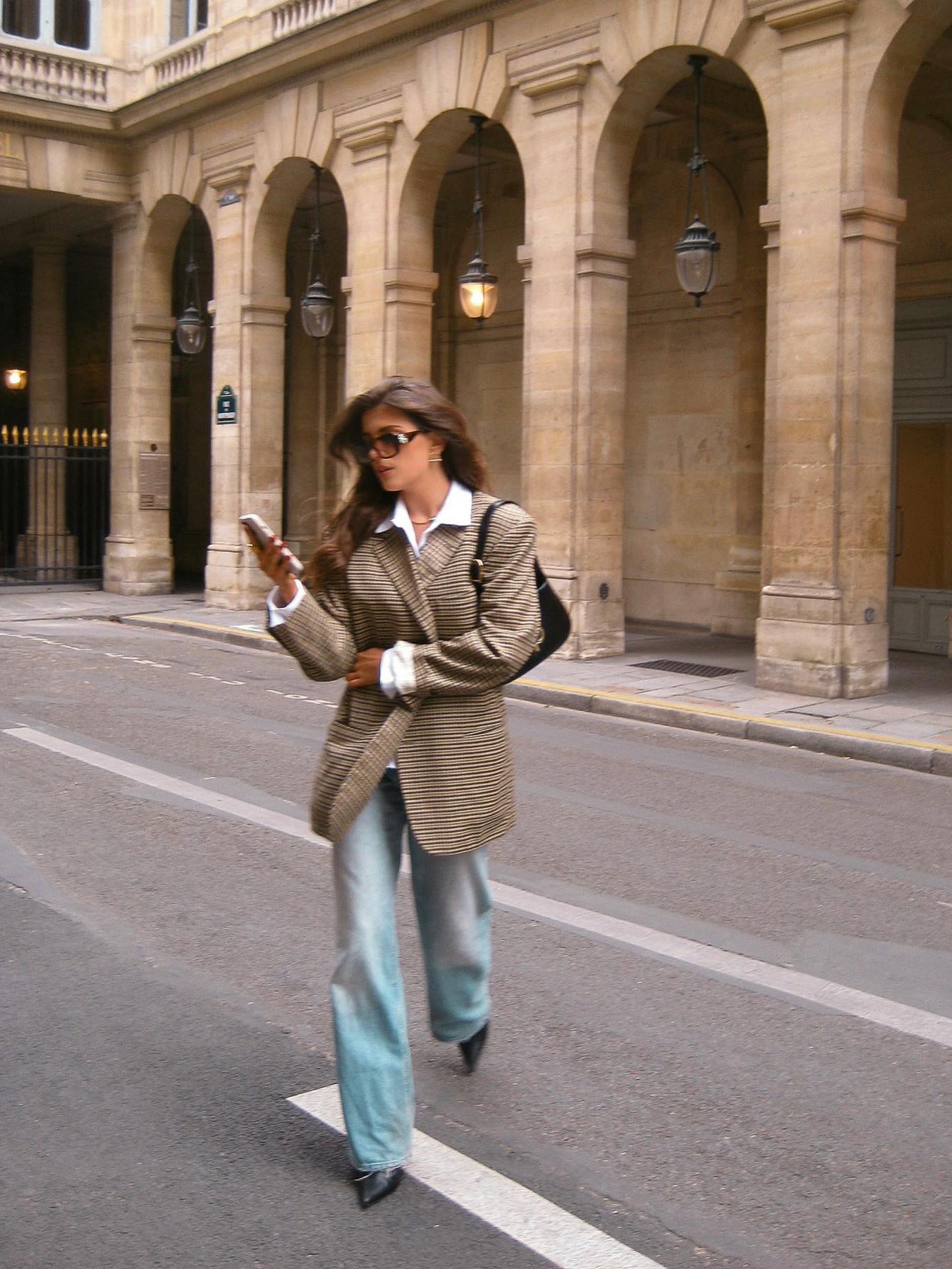 Elegant Plaid Polyester Blazer for Work & Daily Wear