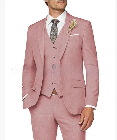 Ensemble de costume trois pièces décontracté ajusté pour homme