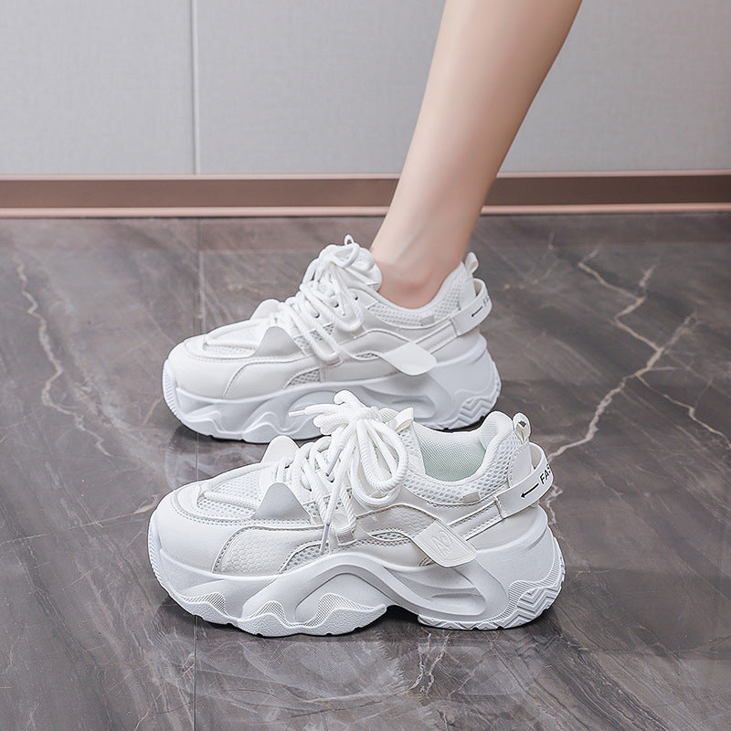 Height Increasing White Dad Shoes Casual Sneakers for Students