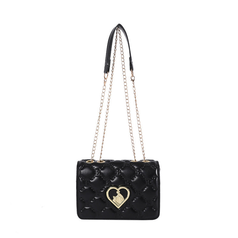 Women's Trendy PU Messenger Bag with Chain Strap 20x13x6cm