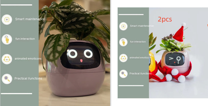 Smart Planter with 7 Sensors & AI Chips for Easy, Fun Plant Care – Over 49 Expressions