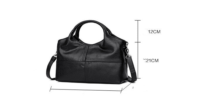 Lightweight Splicing Soft Leather Large Capacity Fashionable Mother Bag