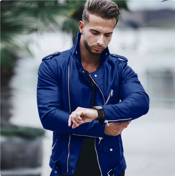 Men's PU Jacket with Asian Size Guide