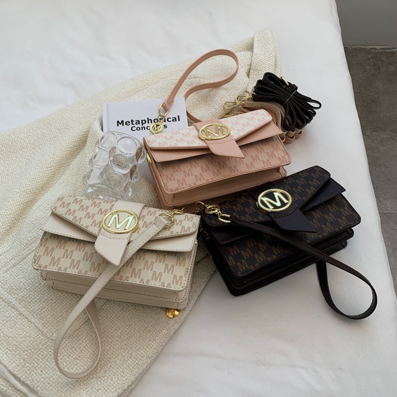Niche Personality Printed Letter PU Shoulder Messenger Bag