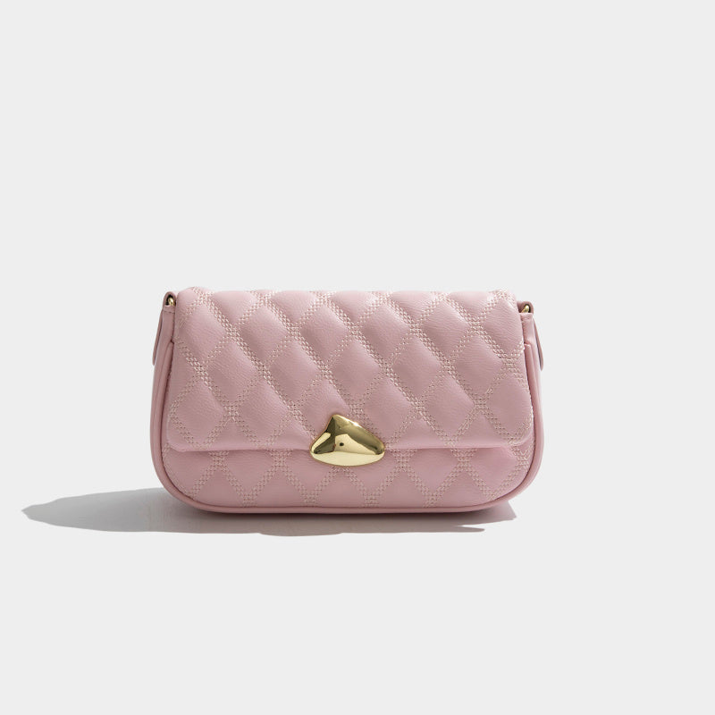 Ladies Candy Color PU Leather Rhombus Chain Shoulder Bag