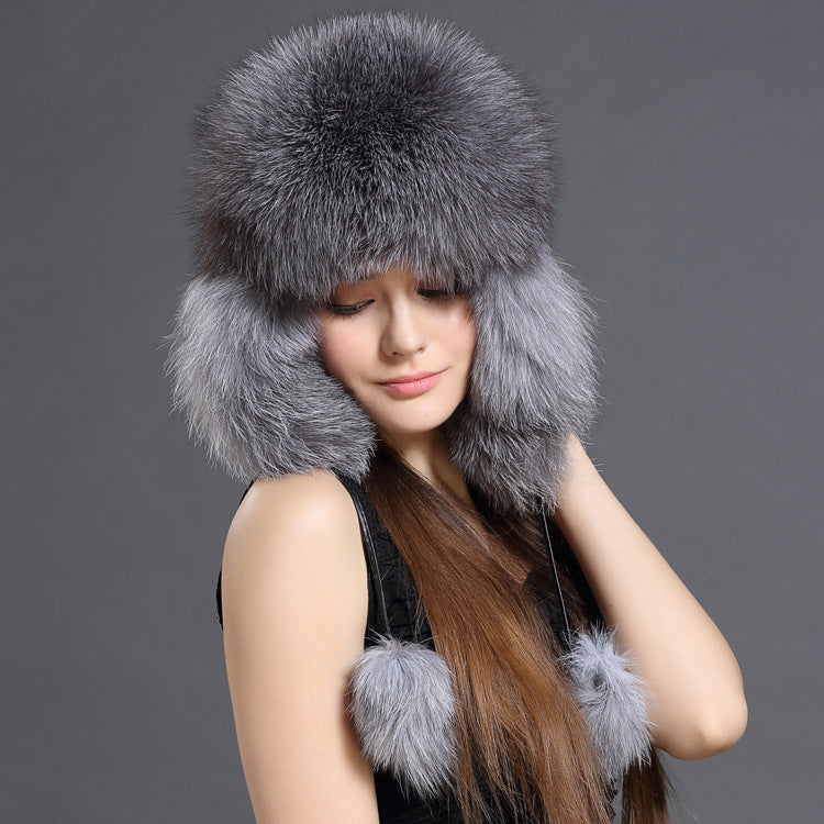 Autumn And Winter Fox Fur Lei Feng Hat Trend