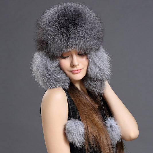 Autumn And Winter Fox Fur Lei Feng Hat Trend