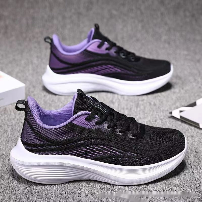 Light Mesh Breathable Running Shoes with Anti-Skid Shock Absorption Soft Rubber Sole
