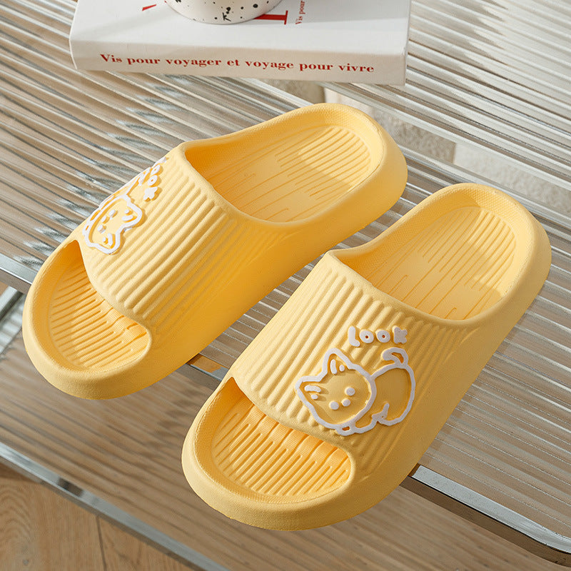 Cute Cat Home Slippers Bath Thick Platform Non-Slip Slides