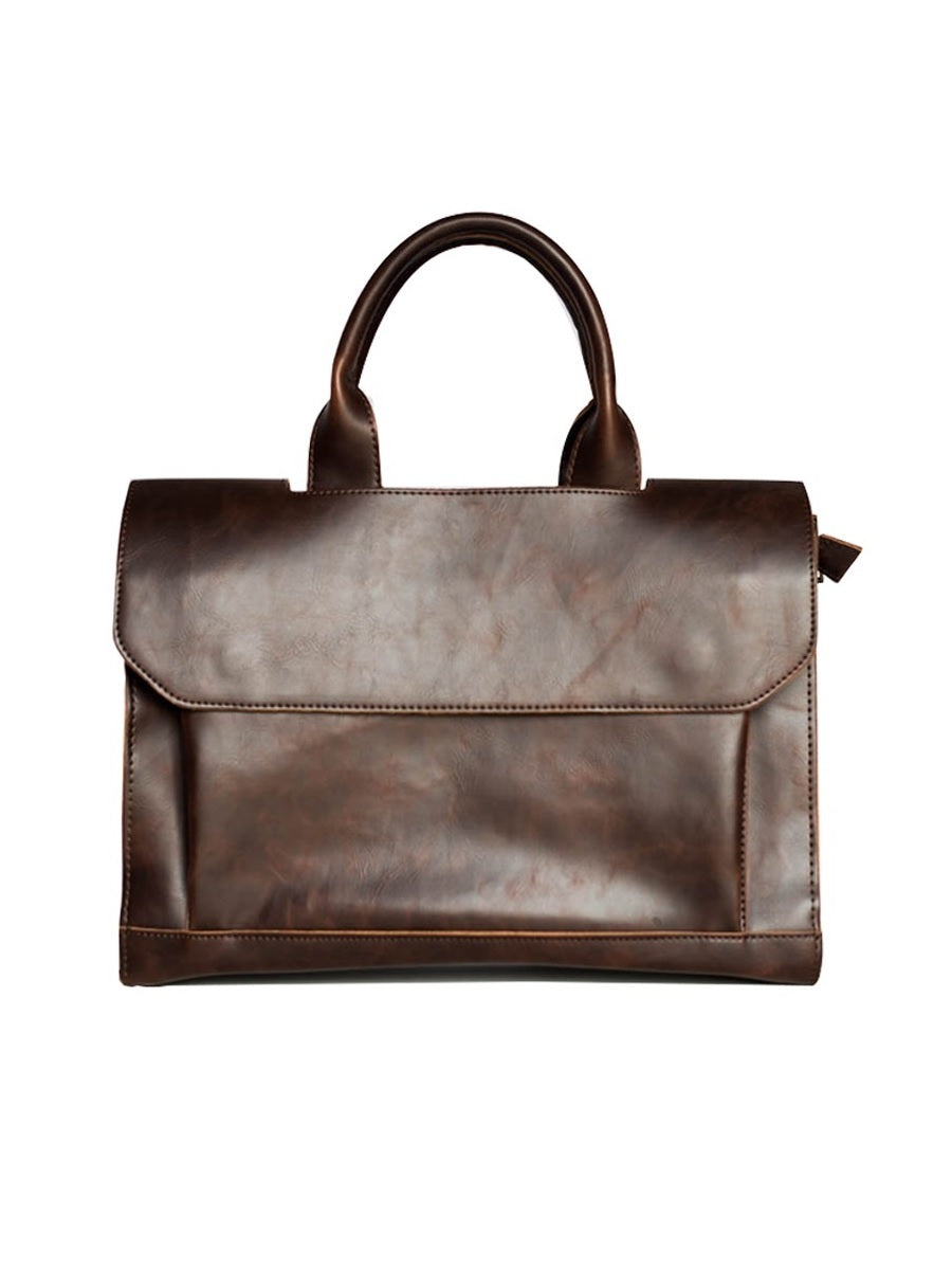 Sac bandoulière en cuir PU Crazy Horse 14 pouces