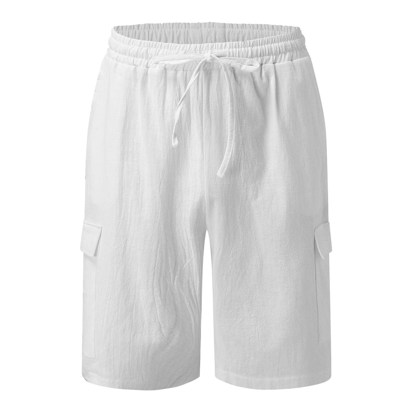 Men's Casual Cotton Linen Multi-pocket Workwear Shorts