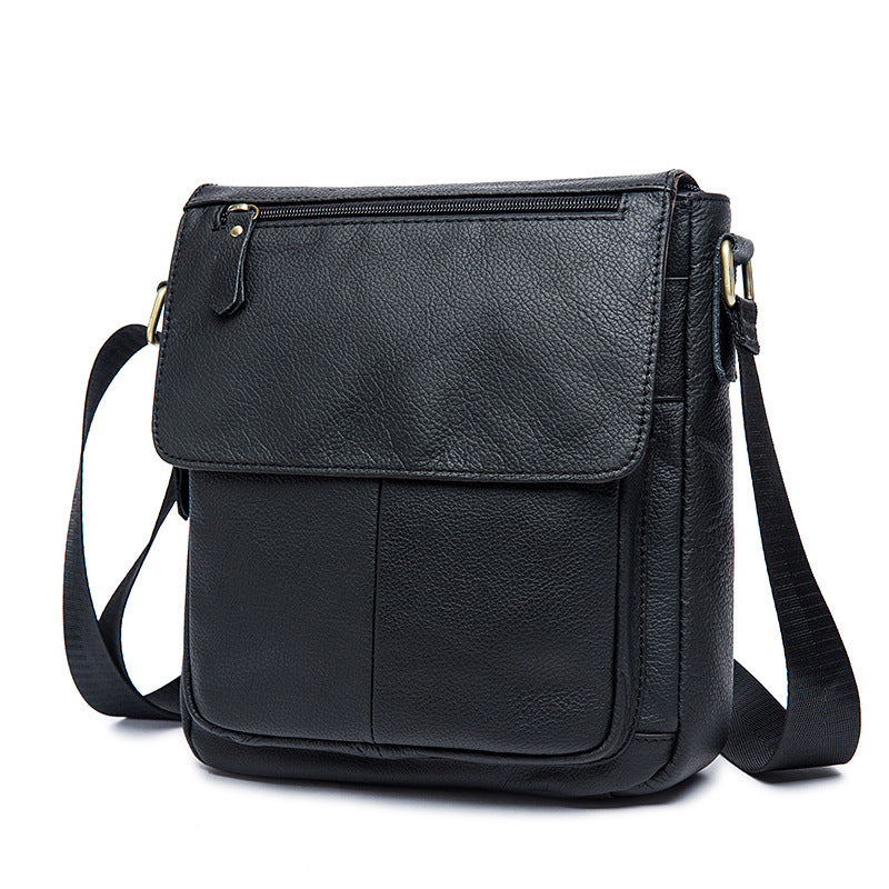 Sac à bandoulière vertical en cuir pour homme, style européen et américain