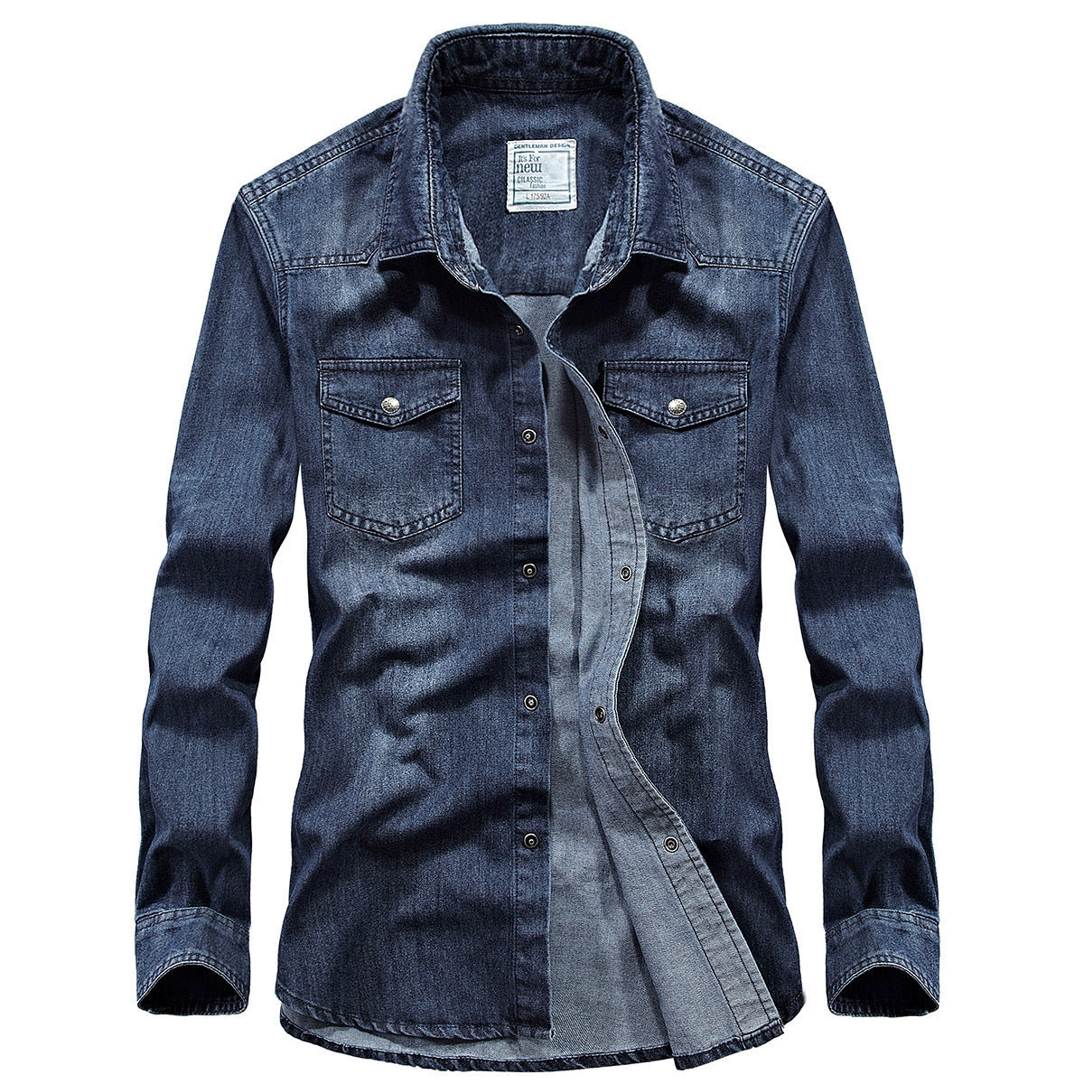 Denim Shirt Men's Casual Long Sleeve