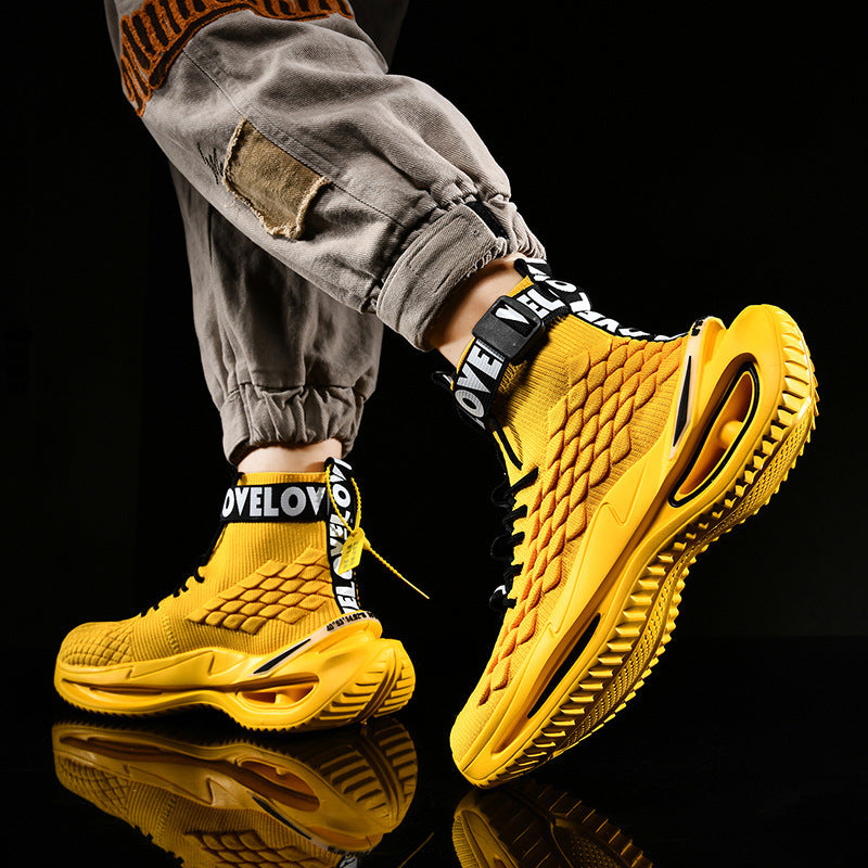 High Top Breathable Mesh Casual Sports Shoes for Men