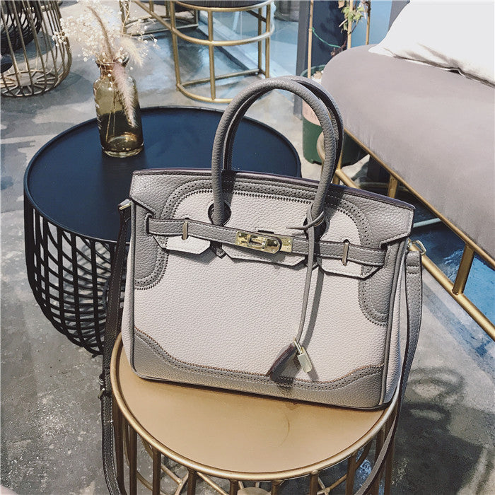 Locked Vintage Platinum PU Shoulder Bag