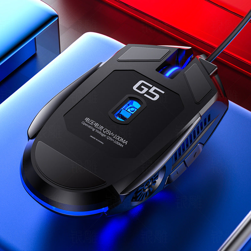 Wired RGB Gaming Mouse 6 Buttons 4-Speed 3200 DPI Silent Backlight for PC Laptop