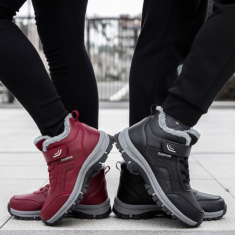 Bottes d'hiver chaudes et douces pour hommes et femmes avec scratch, chaussures de randonnée et d'escalade
