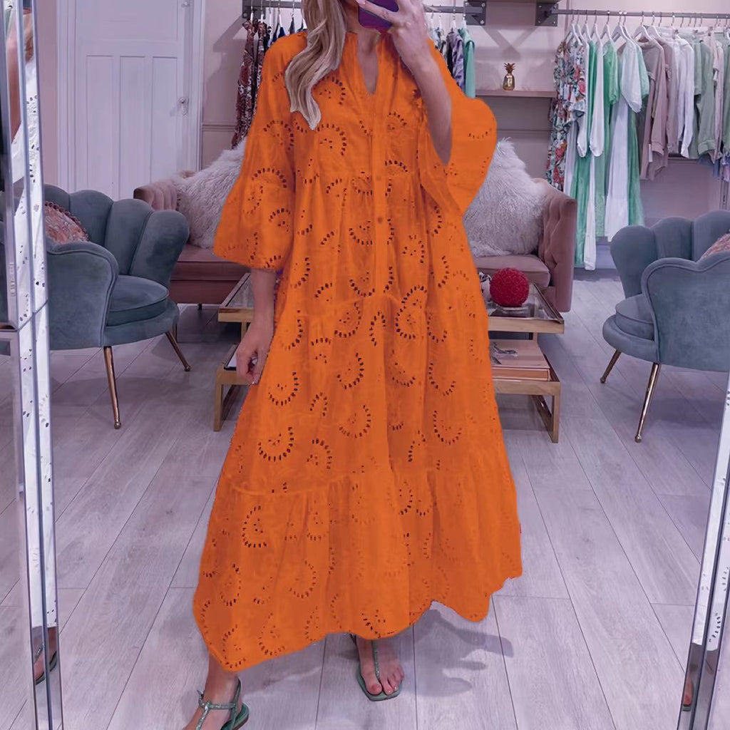 Robe longue sexy de style français pour femme