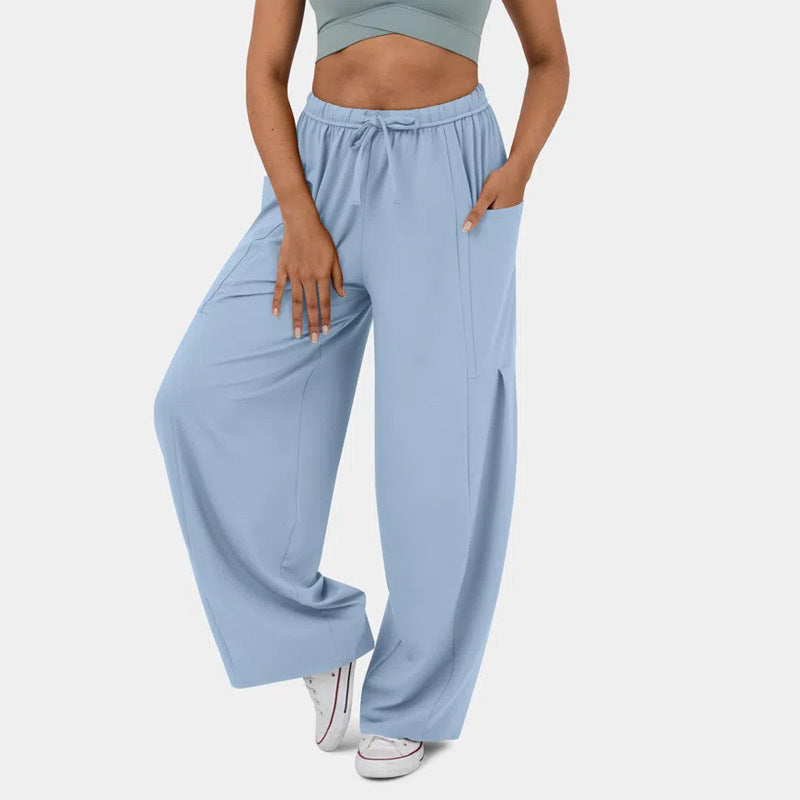 Elastic Waist Pleated Wide Leg Pants - Stylish & Fashionable