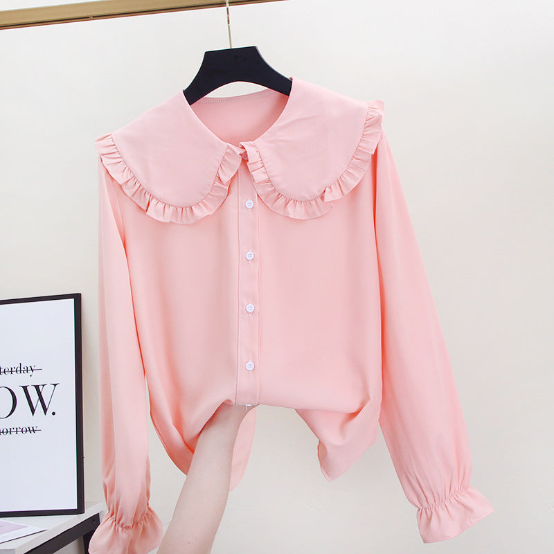 Loose Style Doll Collar Top Coat