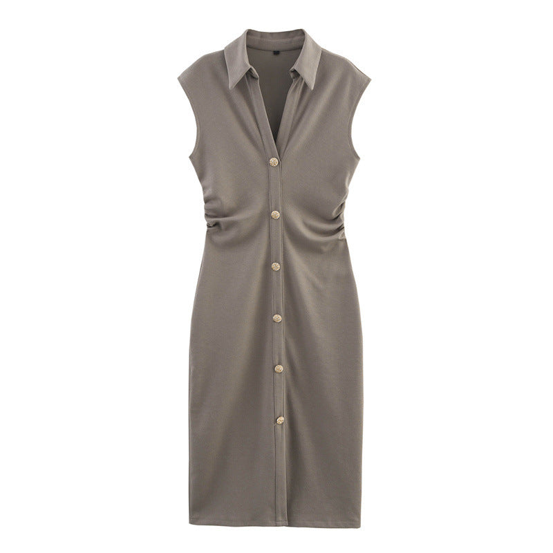 Asymmetric Skirt Fashion Simple Black Shirt Dress