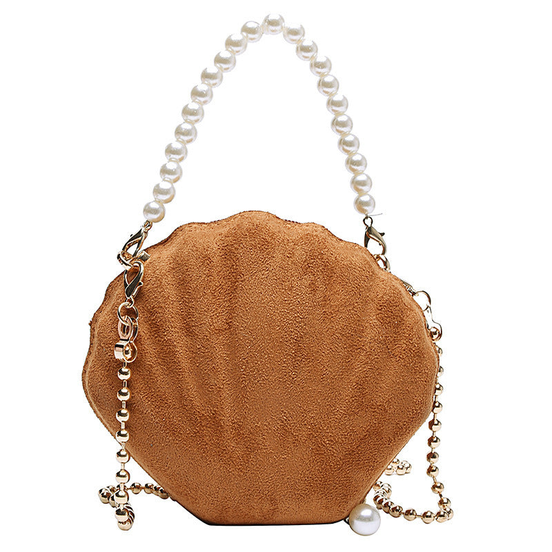 Stylish Women's PU Pearl Shell Single Shoulder Bag with Zipper