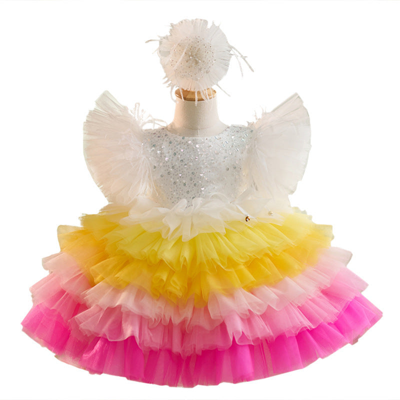 Elf Girl's Sequined Princess Dress for Kids