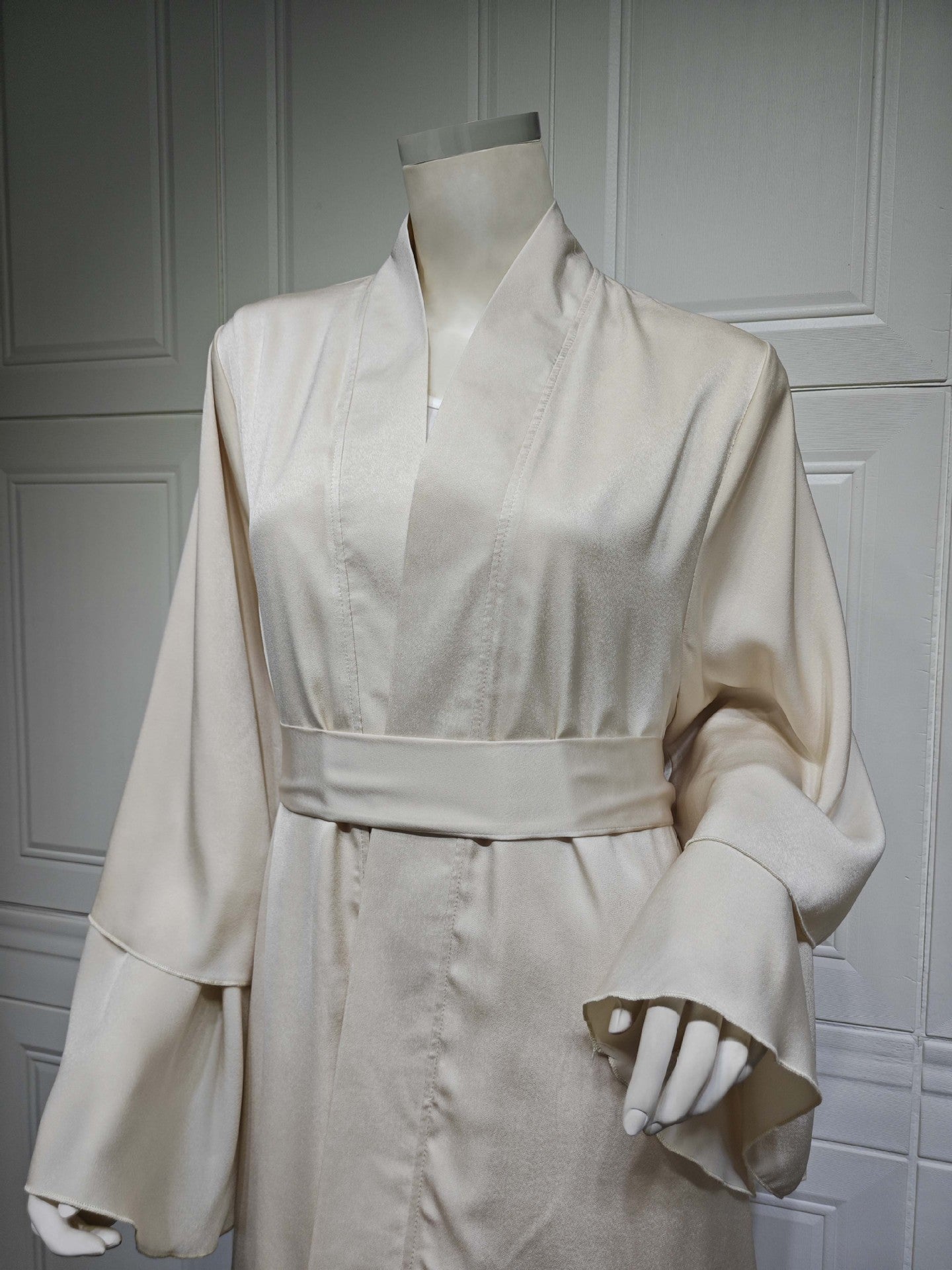 Robe abaya unie, vêtement d'extérieur cardigan, style musulman