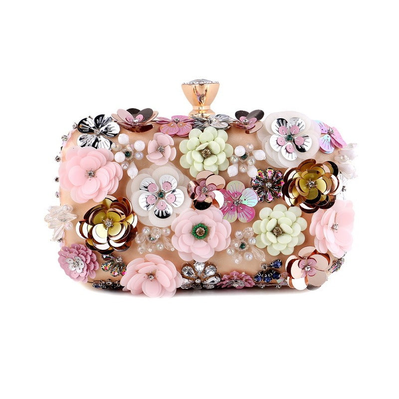 Pochette de Soirée Élégante pour Femme, Sac à Main en Bleu, Noir, Abricot