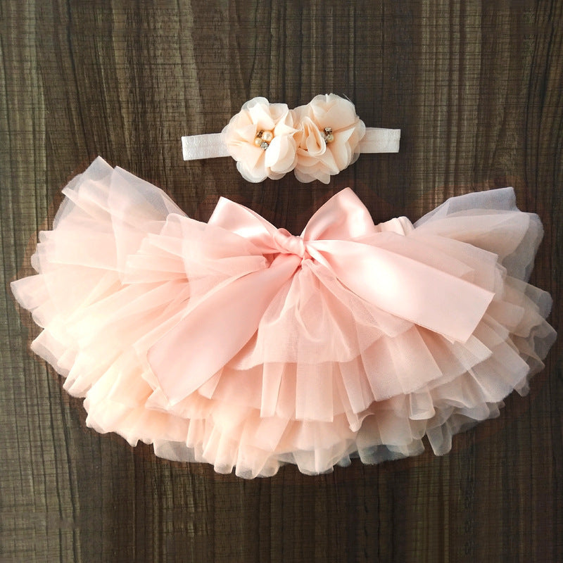 Children's Net Yarn Half-Length Skirt