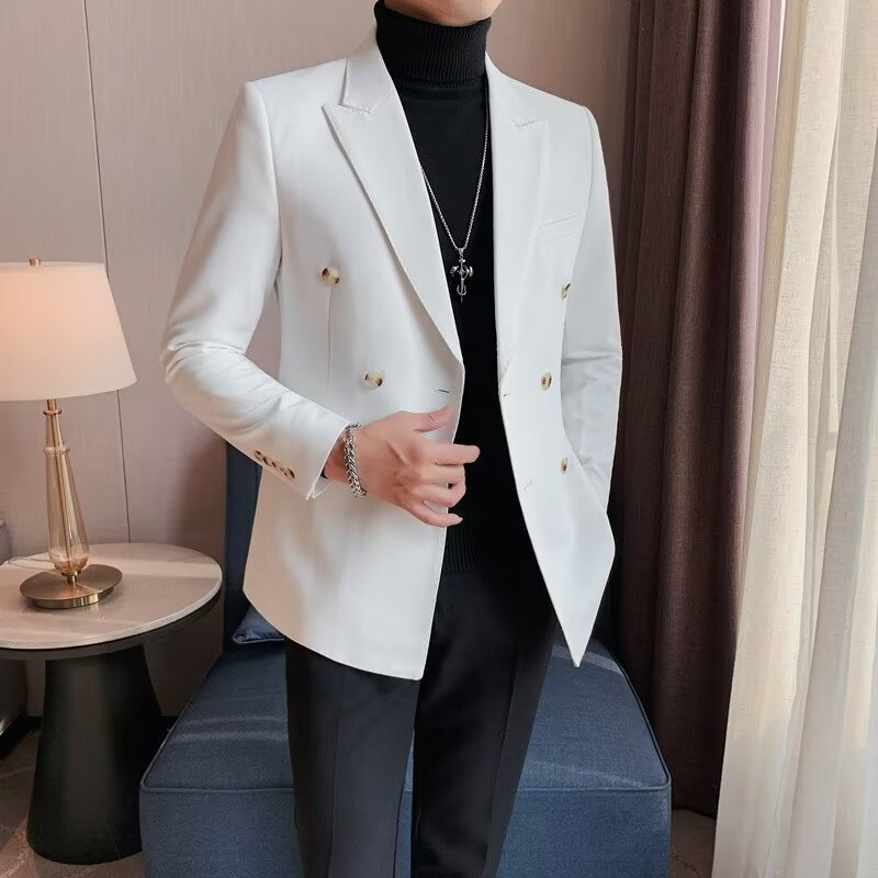 Men's Casual Solid Color Double-Breasted Corduroy Jacket