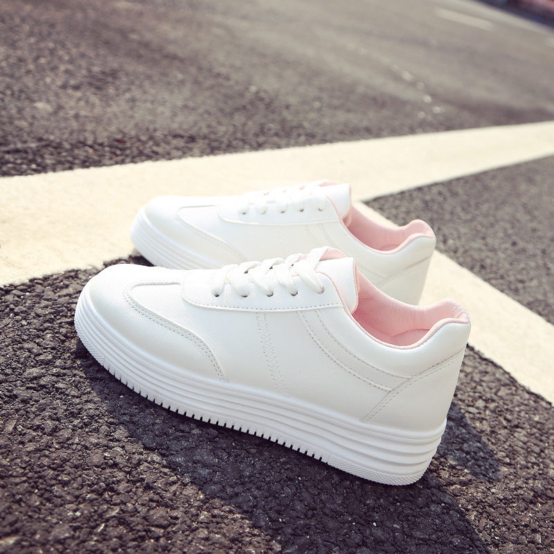 Female Leather Shoes Solid Platform Shoes