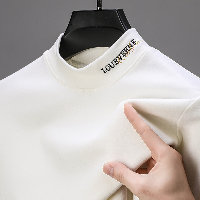 Men's Half-High Collar Long Sleeve Double-Sided Dralon Shirt