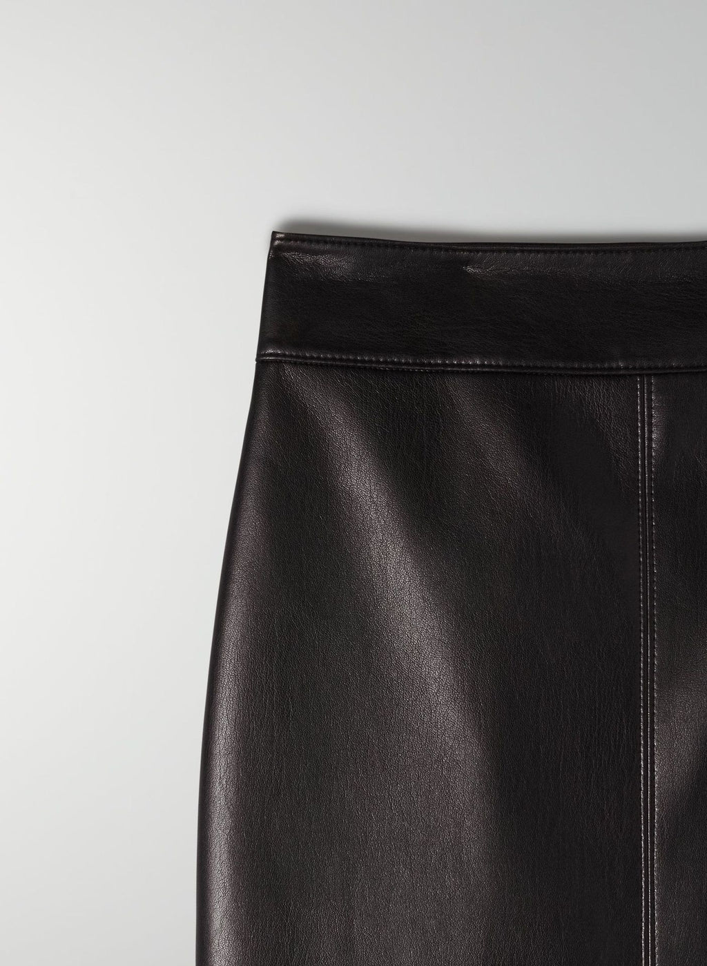 French Style Temperament Black PU Leather Pencil Skirt for Women