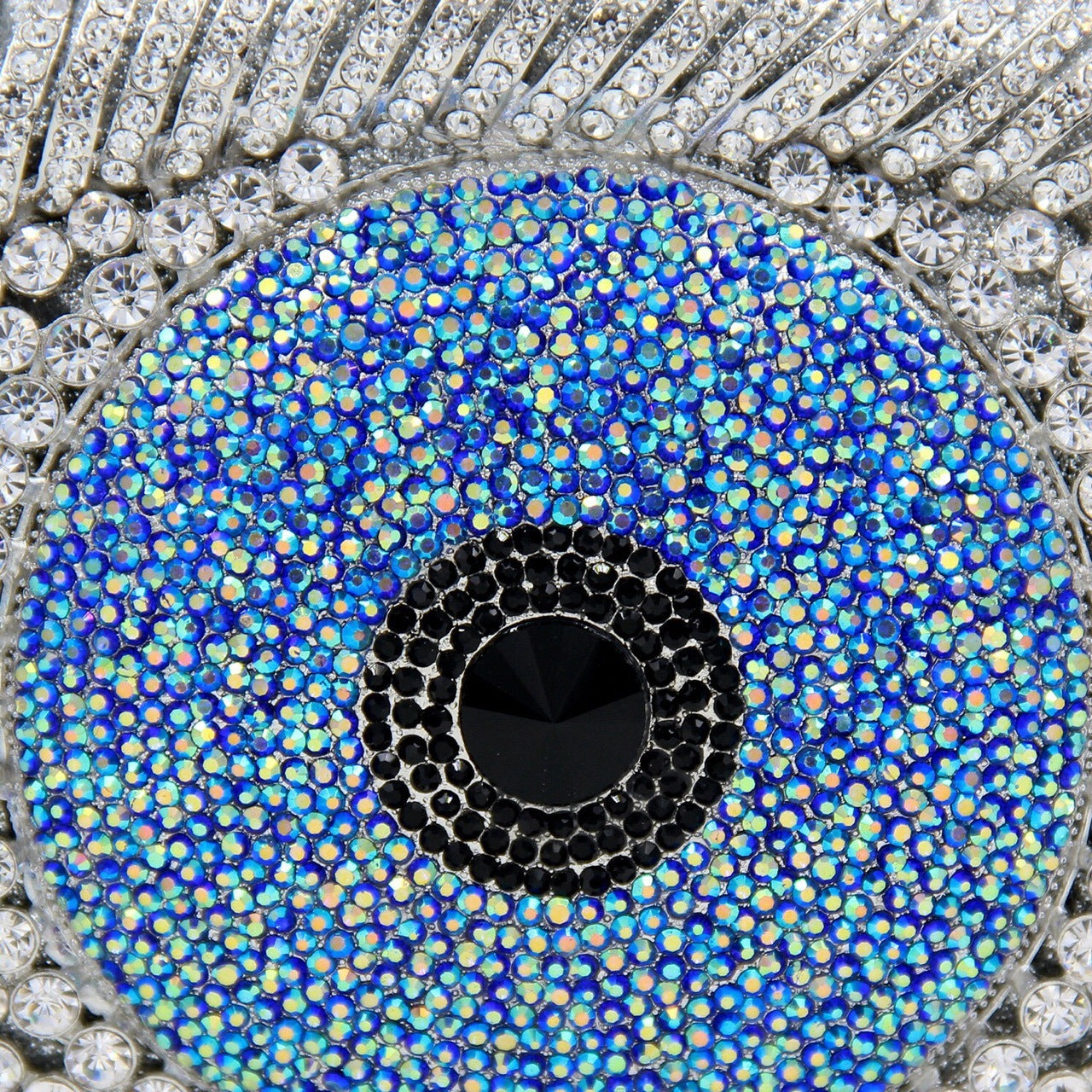 Women's Eye Diamond Evening Bag 23x12x5.5cm Metal Chain Handle