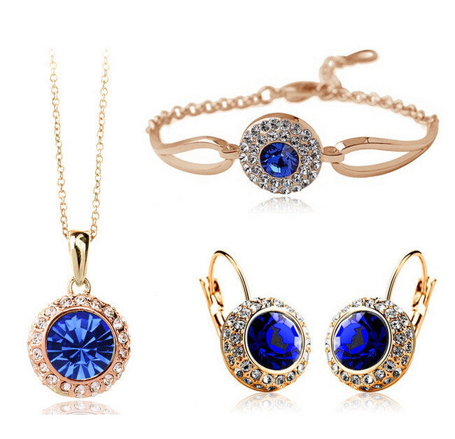Korean Style Women's Jewelry Set with Earrings and Hand Decoration, Gold & Silver, 15.5cm+5cm Chain
