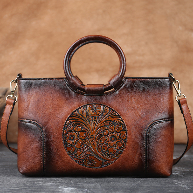 Sac à bandoulière Rétro Floral en PU avec Fermeture Éclair