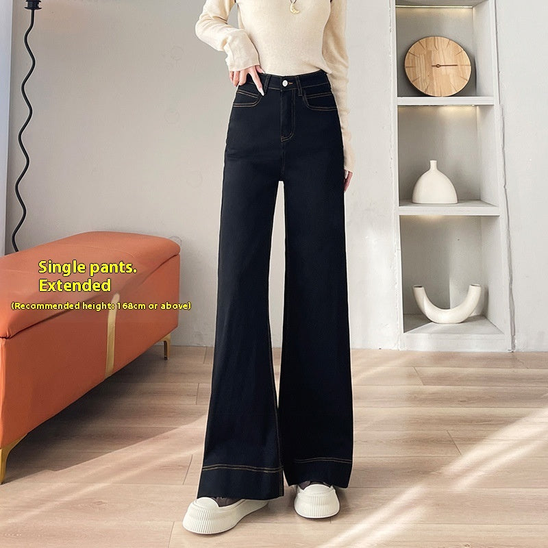 High Waist Wide Leg Jeans for Women Loose Casual Cotton Pants