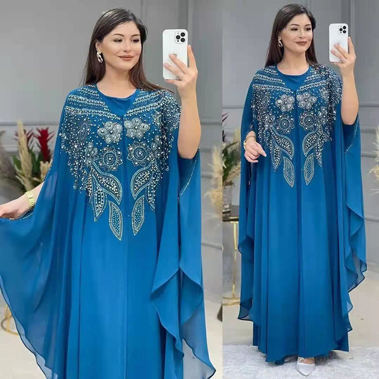 Plus Size Muslim Robe Long Dress Saudi Style European American Gown