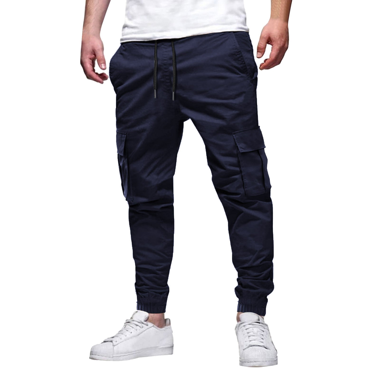 Men's Multi-Pocket Drawstring Japanese Leisure Overalls Cotton