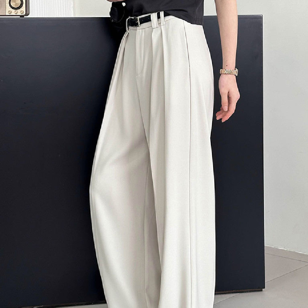 Pantalon décontracté ample rétro à jambe large pour femme