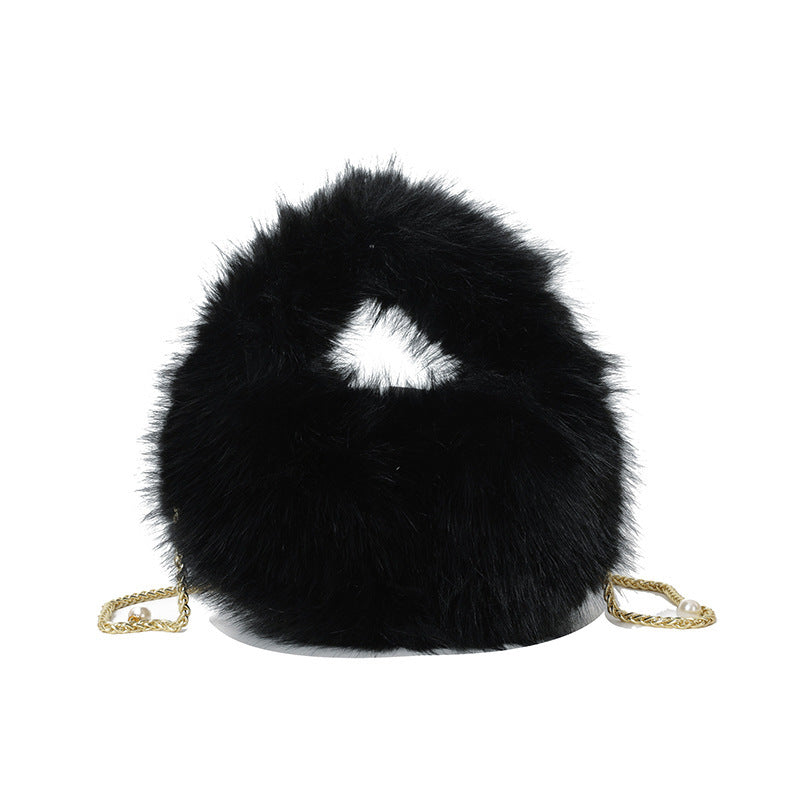Sac à main en peluche pour femme 22x10x6cm