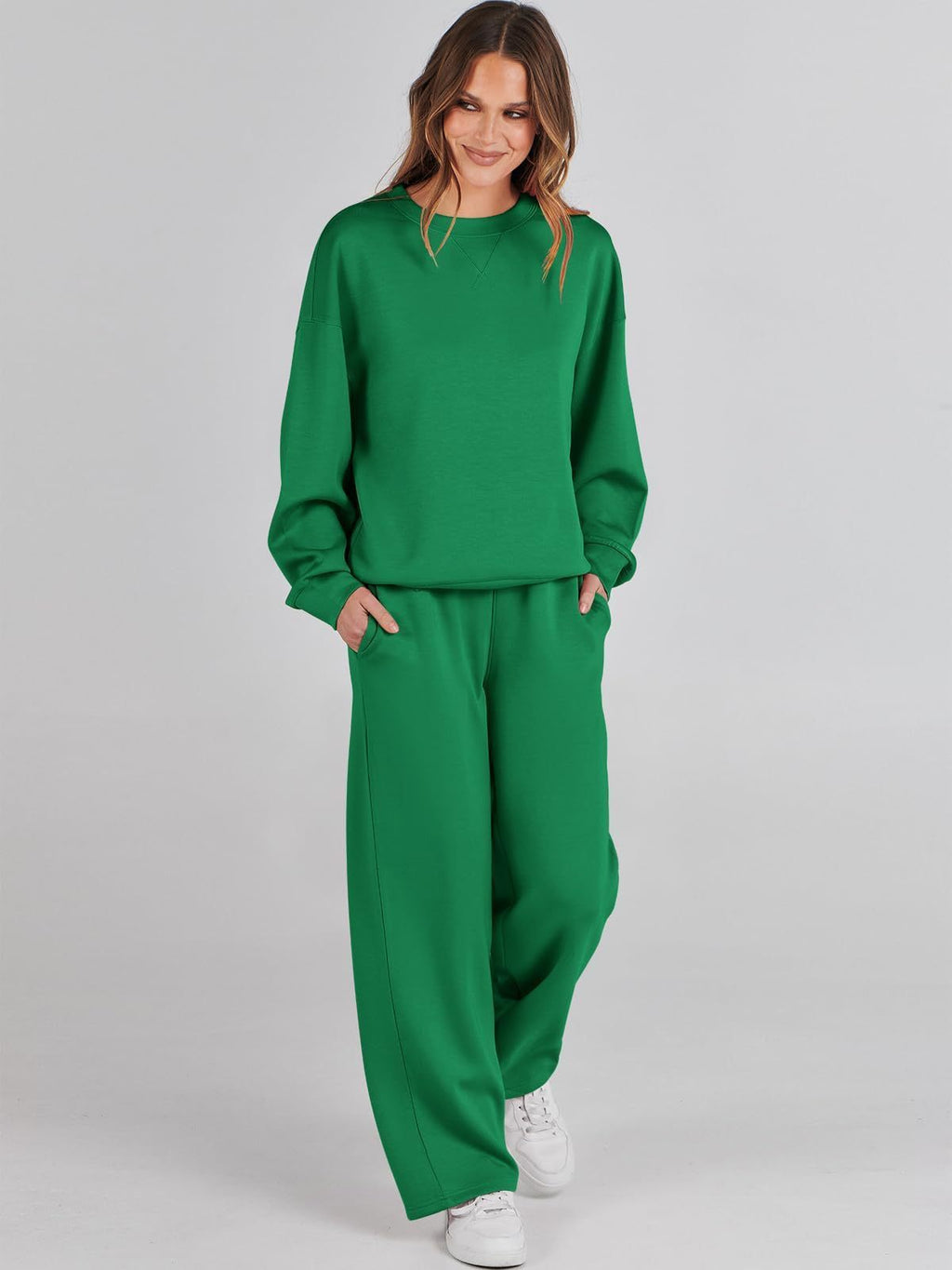 Ensemble de survêtement décontracté en polyester à manches longues pour femme