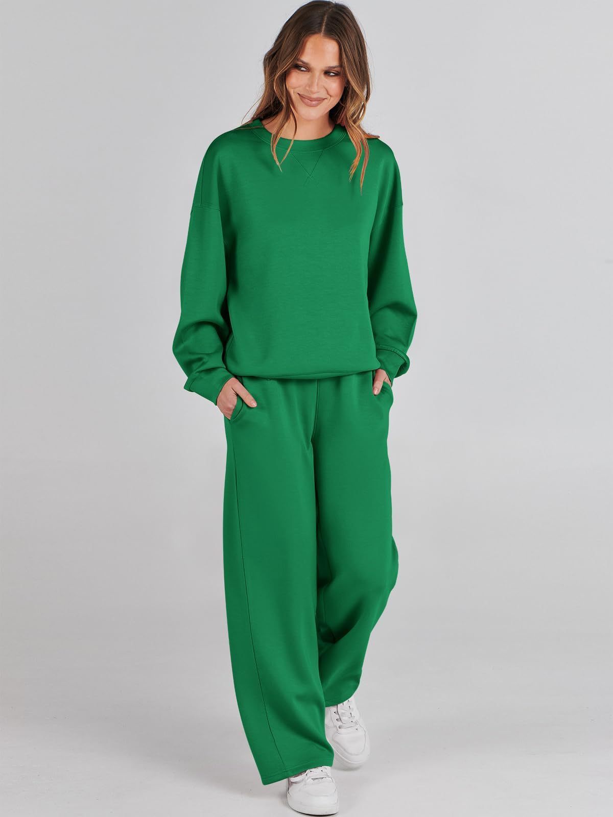 Ensemble de survêtement décontracté en polyester à manches longues pour femme