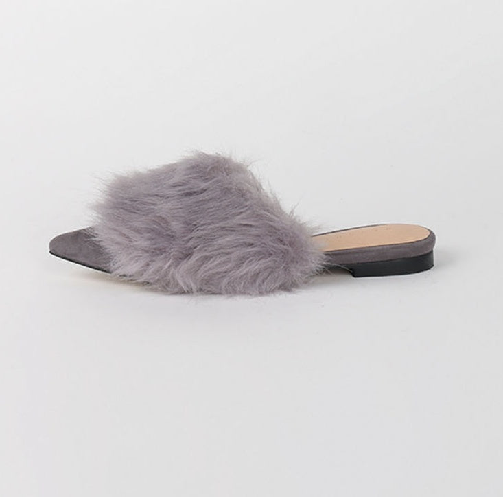 Pantoufles plates en polaire - Livraison gratuite