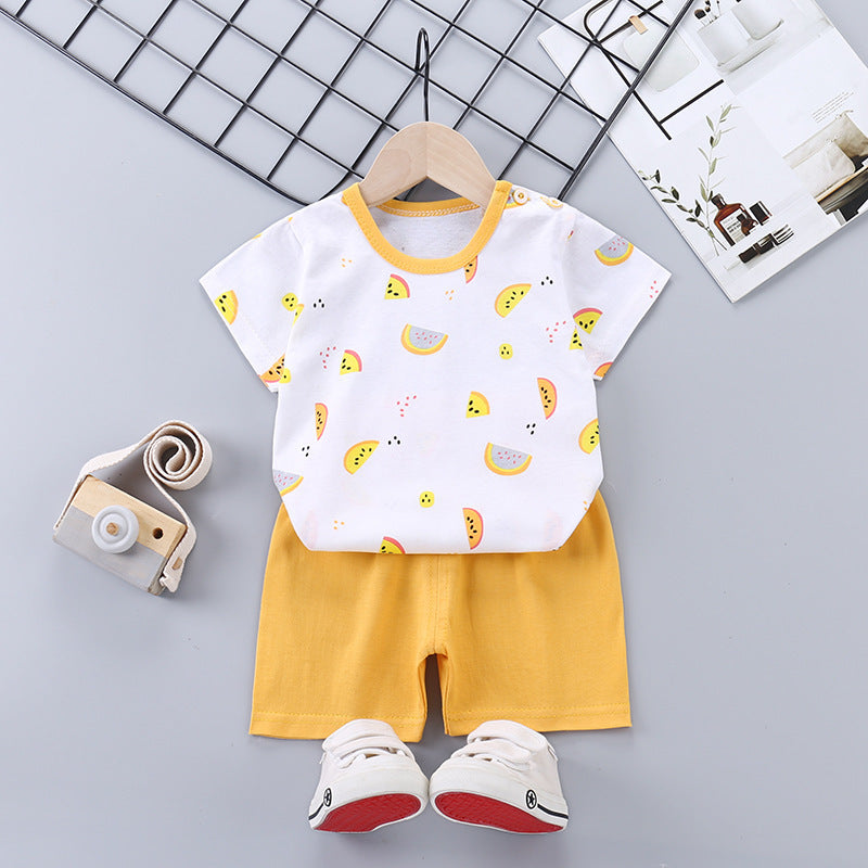 Children's Short-sleeved Suit Pure Cotton T-shirt Shorts