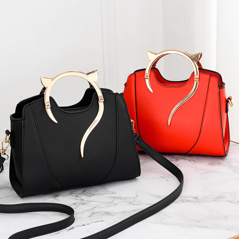 Sac à main rond en cuir PU pour femme, sacoche bandoulière avec fermeture éclair 25x11x19cm