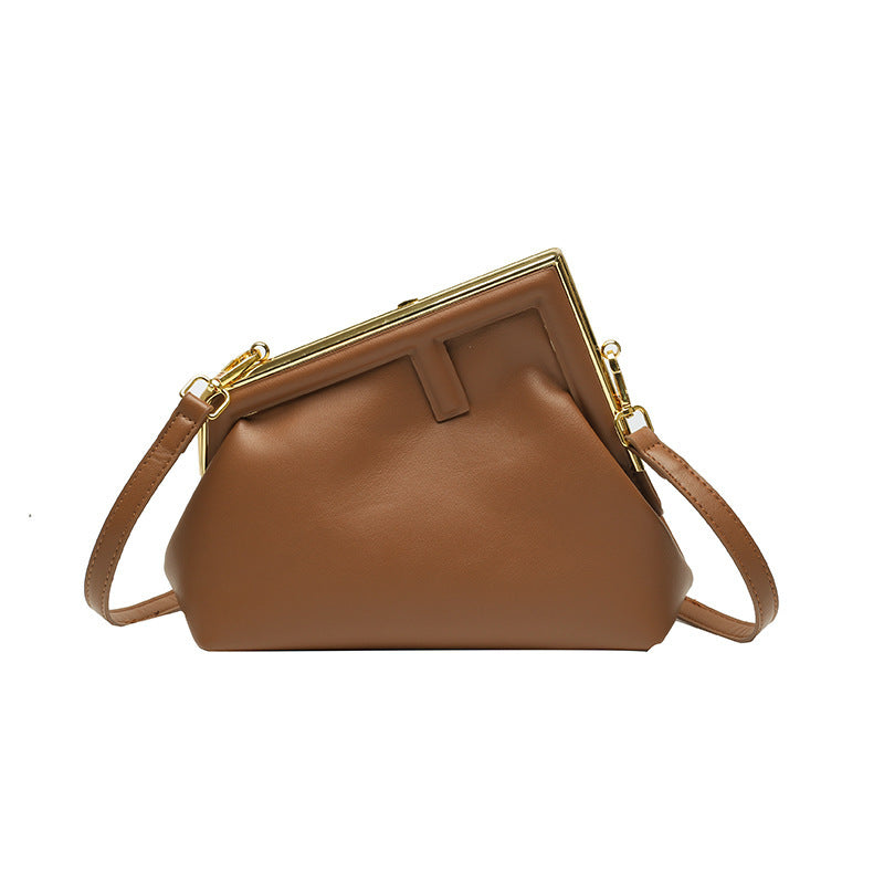 Irregular Textured One-Shoulder Bag - Medium Soft PU, 14x20x8cm