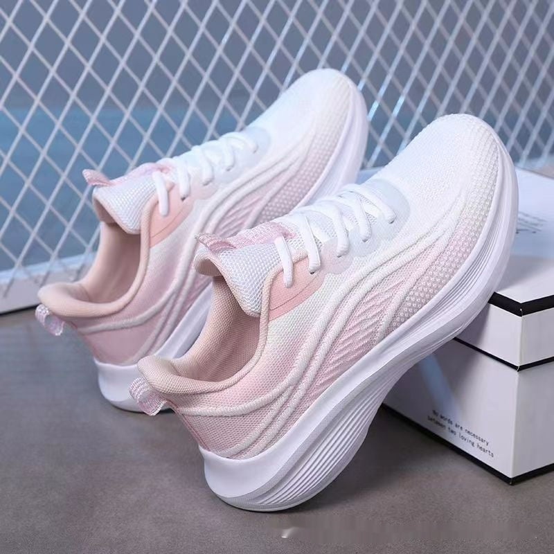 Light Mesh Breathable Running Shoes with Anti-Skid Shock Absorption Soft Rubber Sole